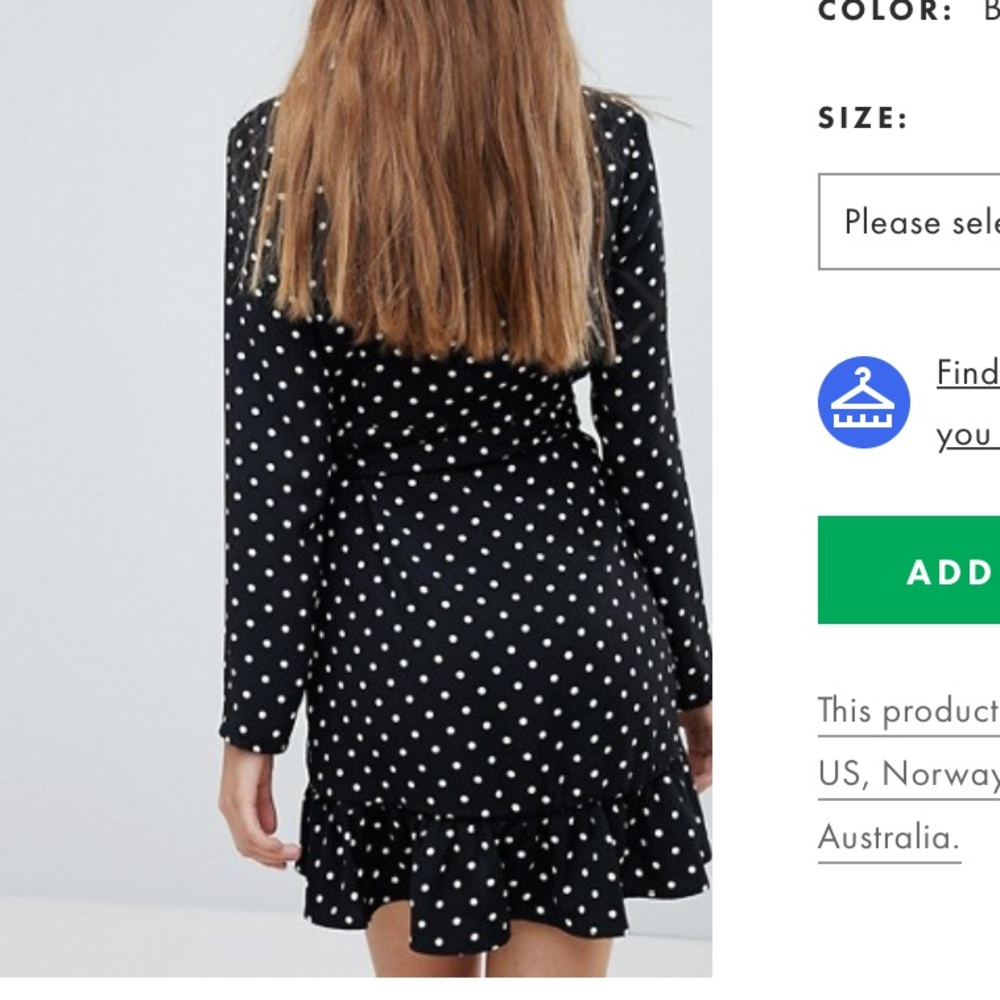 NWT Bershka polka dot long sleeve wrap dress - Picture 4 of 7
